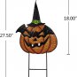 Metal Pumpkin Yard Sign Garden Stake Halloween Outdoor Decoration, Spooky Jack o