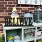Rustic Wood Letter Sign Free Standing Word Sign Decorative Table Top Center wall