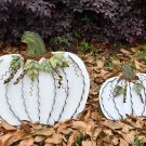 Metal Fall Pumpkin Decor Indoor Outdoor Standing Flat Pumpkin Decoration Autumn