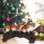 6.5â H Resin Holiday Twittering Birds on Log Decorative Tabletop Birds Figurine
