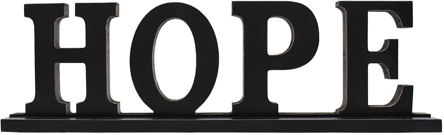 Rustic Wood Hope Sign for Home Decor, Decorative Wooden Cutout Word Decor Freest