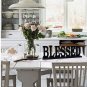 Wooden Cutout Freestanding texture Blessed Tabletop Decor, 16.5" X 5" Black