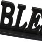 Wooden Cutout Freestanding texture Blessed Tabletop Decor, 16.5" X 5" Black