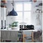 Wooden Cutout Freestanding texture Blessed Tabletop Decor, 16.5" X 5" Black