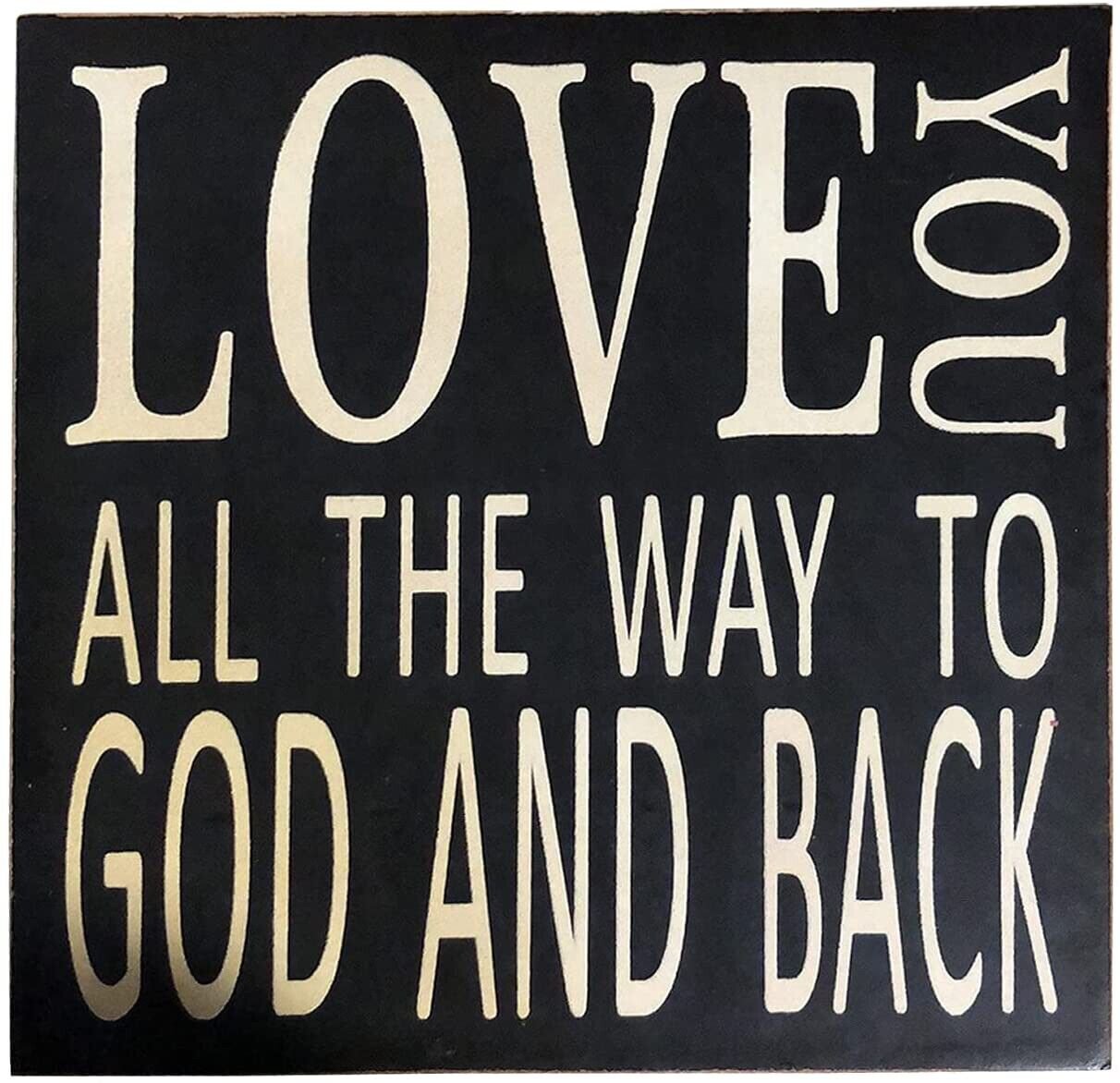 Rustic Box Sign Decor with Saying Wood Plaque Hanging Wall Art Sign Love you all