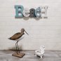 Rustic Wood Beach Sign Decorative Cutout Word Sign Wall Decor, Multicolor Wooden