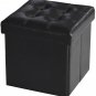 Faux Leather Storage Ottoman Bench Footrest Stool Folding Storage 15"X15"X15"