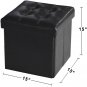 Faux Leather Storage Ottoman Bench Footrest Stool Folding Storage 15"X15"X15"