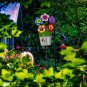 Flower Garden Stake Decorative Flower Yard Stake Flower Pot Decor Metal Yard Art