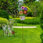 Flower Garden Stake Decorative Flower Yard Stake Flower Pot Decor Metal Yard Art