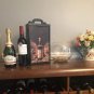 Set of 2 Wood Wine Box Carrying Case Double Bottle Wine Gift Box Holder decor