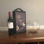 Set of 2 Wood Wine Box Carrying Case Double Bottle Wine Gift Box Holder decor