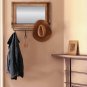 Wood Wall Mirror with Hooks Shelf, Rustic Wooden Frame Hanging Wall Mirror