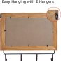 Wood Wall Mirror with Hooks Shelf, Rustic Wooden Frame Hanging Wall Mirror