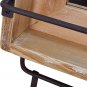 Wood Wall Mirror with Hooks Shelf, Rustic Wooden Frame Hanging Wall Mirror