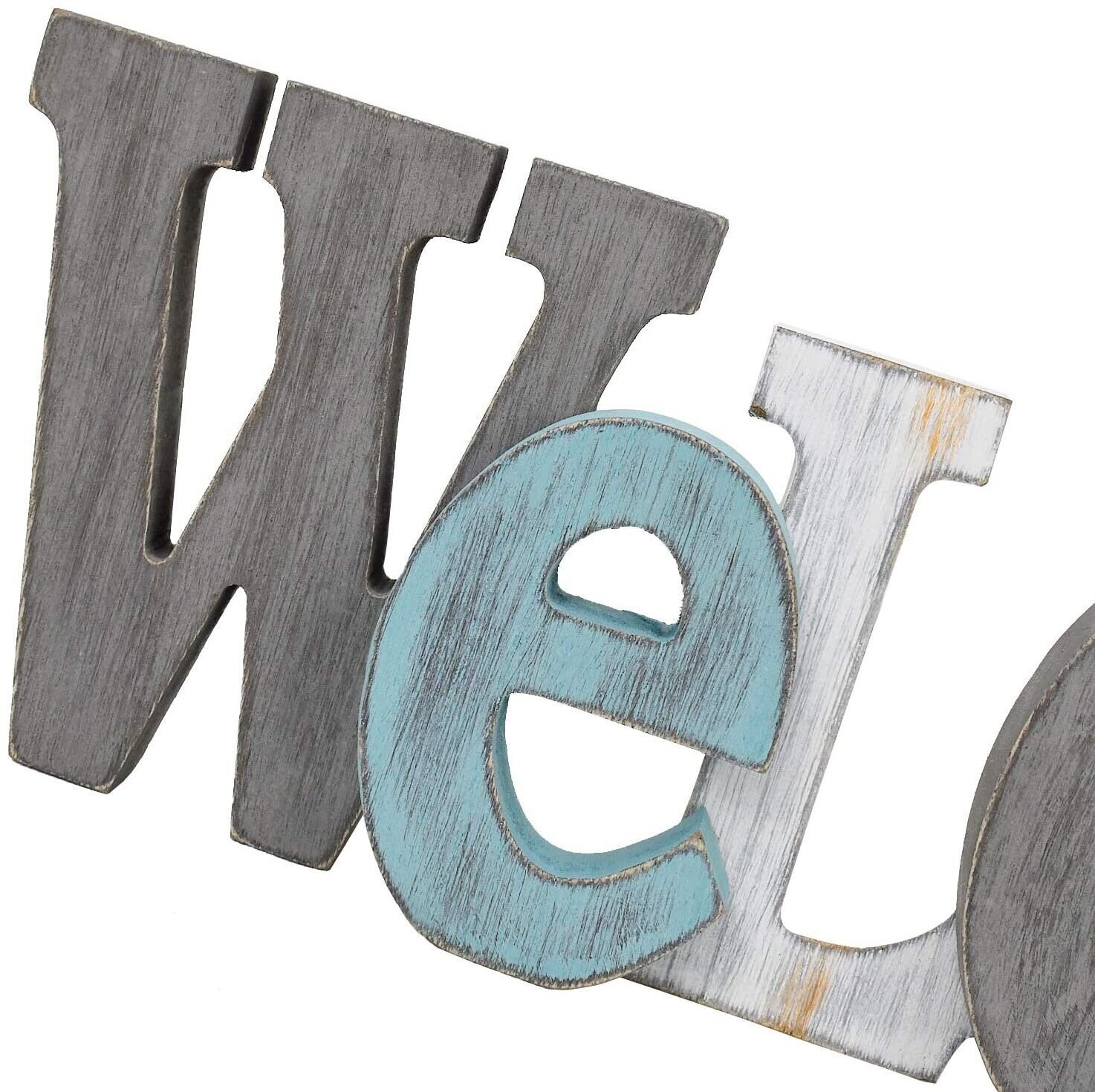 Cutout Letters Freestanding Block Word Sign Hanging Ornament Table Shelf...