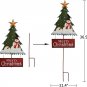 Merry Christmas Garden Stake Decor Christmas Tree Yard Stake, Outdoor Metal Chri