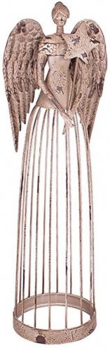 Antiqued Metal Garden Angel Statue Patio Lawn Yard Decorations For Mother&acirc;��s day