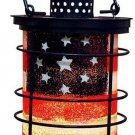 Patriotic Decorative Lantern Metal and Glass Candle Holder for July 4th Home...