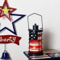 Patriotic Decorative Lantern Metal and Glass Candle Holder for July 4th Home...
