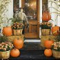 Pumpkin Garden Stake Metal Pumpkin Yard Sign Fall Decor 20 inch H, Orange