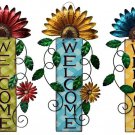 Welcome Sign for Front Door Decor Hanging Sign, Metal Flower Welcome Door Sign W