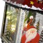 Decorative Christmas Lantern with Santa Pattern Rustic Metal Night Light 7.5âH