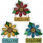 Vintage Flower Metal Welcome Sign Front Door Decor Hanging Wall Sign In-Outdoor