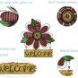 Vintage Flower Metal Welcome Sign Front Door Decor Hanging Wall Sign In-Outdoor