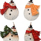 Christmas Hanging Ornament Metal Snowman Decor Set of 4, 4X3.5 Inch Rustic Chris Christmas Hanging Ornament Metal Snowman Decor Set of 4, 4X3.5 Inch Rustic Chris
