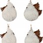 Christmas Hanging Ornament Metal Snowman Decor Set of 4, 4X3.5 Inch Rustic Chris