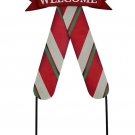Christmas Candy Cane Garden Stake, Metal Candy Cane Welcome Sign Wall Decor, 27" Christmas Candy Cane Garden Stake, Metal Candy Cane Welcome Sign Wall Decor, 27"