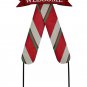 Christmas Candy Cane Garden Stake, Metal Candy Cane Welcome Sign Wall Decor, 27"