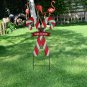 Christmas Candy Cane Garden Stake, Metal Candy Cane Welcome Sign Wall Decor, 27"