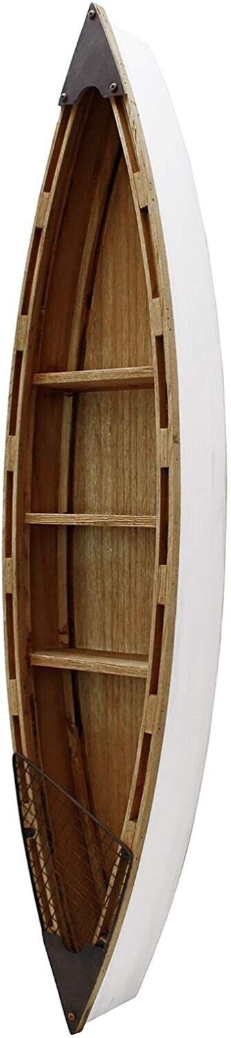 Solid Wood Boat 3-Tier Shelves Bookcase Decor 47&acirc;��H Nautical WoodBoat Decoration