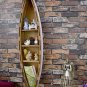Solid Wood Boat 3-Tier Shelves Bookcase Decor 47&acirc;��H Nautical WoodBoat Decoration