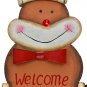 Christmas Reindeer Garden Stake Decor, Metal Jingle Bell Reindeer Garden Stake O