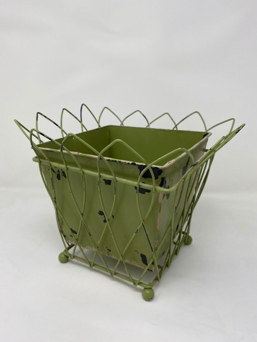 Decorative Rustic Pots Hand-painted metal bucket insert Square Planter Box Set