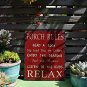 Porch Rules Metal Sign Read A Book Sip Iced Tea Enjoy Seasons Listen To Birds Re