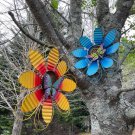Metal Flower with Butter Hanging Wall Art Decor for Indoor Outdoor Patio Garden Metal Flower with Butter Hanging Wall Art Decor for Indoor Outdoor Patio Garden