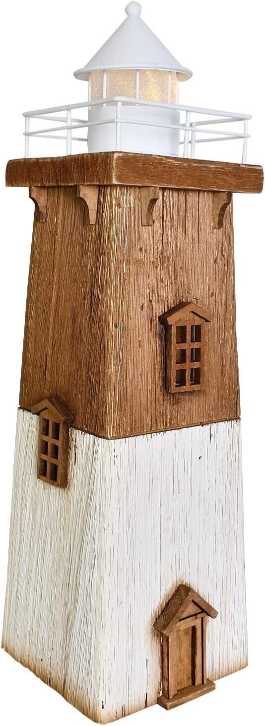 Wooden Lighthouse Decoration Nautical Decor Wood Lighted Lighthouse Ornament Dec