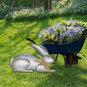 Metal Bunny Decor Spring Easter Bunny Rabbits Outdoor Garden yardStatue Set of 2