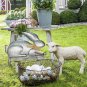 Metal Bunny Decor Spring Easter Bunny Rabbits Outdoor Garden yardStatue Set of 2
