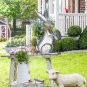 Metal Bunny Decor Spring Easter Bunny Rabbits Outdoor Garden yardStatue Set of 2