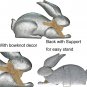 Metal Bunny Decor Spring Easter Bunny Rabbits Outdoor Garden yardStatue Set of 2