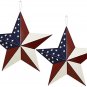 2pcs Patriotic Metal Barn Star Outdoor Indoor Hanging Wall Decor 16.5”x16.5”