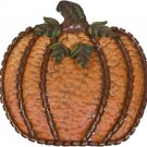 Metal Fall Pumpkin Decor, Indoor Outdoor Standing Flat Pumpkin Decoration Autumn