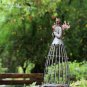 Antiqued Praying Metal Garden Angel Statue with Hooks, Indoor Outdoor Angel Yard