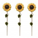 Metal Sunflower Garden Stakes 3 Pack Decor Yard Art In-outdoor  dooryard  patio