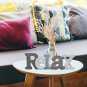 Wooden Relax Sign Aqua Hanging Block Letters Sign Rustic Freestanding Wood Sign